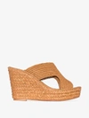 CARRIE FORBES CARRIE FORBES BROWN LINA 40 RAFFIA WEDGE SANDALS,LINA13800911