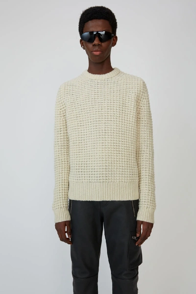 Acne Studios Boxy Waffle-stitch Sweater Off White ModeSens