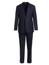 GIORGIO ARMANI MEN'S GINGHAM SIHGLE-BREASTED WOOL SUIT,0400010936922