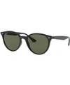 Ray Ban Phantos 53mm Polarized Round Sunglasses In Black/polar Green