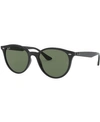 Ray Ban Phantos 53mm Polarized Round Sunglasses In Black/green