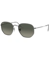 Ray Ban Ray-ban Mens Black Rb3548n Hexagonal Sunglasses In Gunmetal/grey Gradient Dark Grey