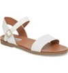 Steve Madden Dina Flat Sandals In White Leather