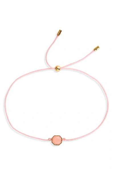 Gorjana Power Gemstone Cord Bracelet In Rose Quartz/ Gold