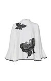 ANDREW GN BUTTERFLY EMBROIDERED MOCK NECK BLOUSE,766292