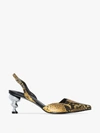 Yuul Yie Python-effect 70mm Pumps In Yellow