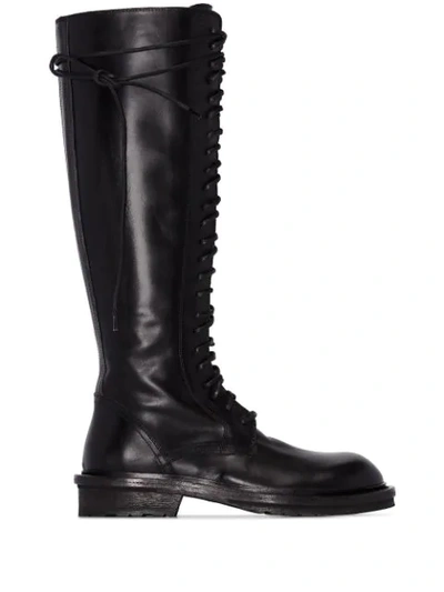 Ann Demeulemeester Buckle-fastening Leather Combat Boots In Black