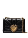 Dolce & Gabbana Medium Devotion Quilted Crossbody Bag In Black