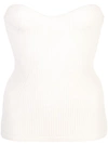 KHAITE RIBBED STRAPLESS TOP