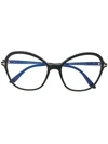 Tom Ford Oversized Square Glasses In Black