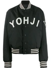 Y-3 Y-3 LOGO PRINT BOMBER JACKET - BLACK