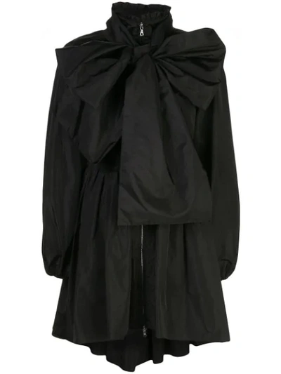 Adam Lippes Oversized Bow Detail Coat - 黑色 In Black