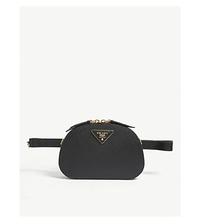 Prada Odette Leather Belt Bag In Black