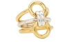 Charlotte Chesnais Sterling Silver Tryptich Triple Ring In Yellow Vermeil Silver