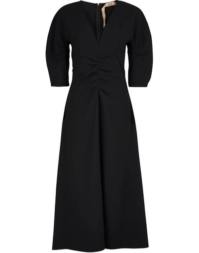 N°21 Nº21 V-neck Midi Dress - Black