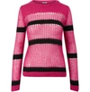 Miu Miu Open-weave Mohair Pullover In Fuxia/nero