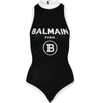 Balmain Intarsia Stretch-knit Bodysuit In Eab Noir/blanc
