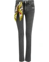 OFF-WHITE SKINNY JEANS WITH FOULARD BELT,OWYA003E19E96077 7500