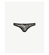 AGENT PROVOCATEUR AGENT PROVOCATEUR WOMEN'S BLACK HINDA MID-RISE LACE THONG,25999981