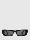 Gucci Black Rectangular Sunglasses In Black