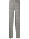 VERSACE VERSACE HIGH-RISE CHECK TROUSERS - 黑色