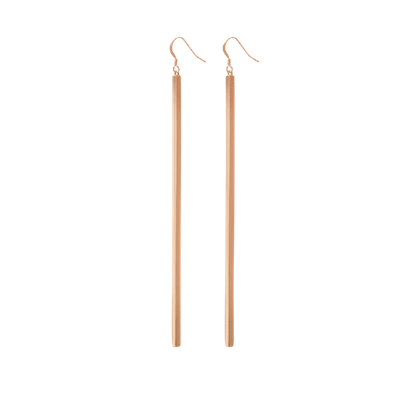 Aurate Long Bar Earrings In Gold/ Pink