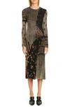 ETRO RIB STRIPE LONG SLEEVE MIDI SWEATER DRESS,181789163