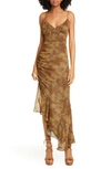NICHOLAS Asymmetrical Hem Silk Dress,D1775SU