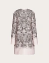 VALENTINO LACE PRINT CREPE COUTURE COAT