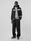Burberry Men's Logo Typographic Nylon Jacket In Black
