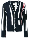 THOM BROWNE 4-BAR REPP STRIPE CARDIGAN