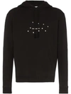 Saint Laurent Logo-print Cotton Hooded Sweatshirt In Black