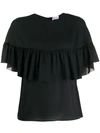 RED VALENTINO FRILLED TIER TOP