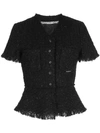 ALEXANDER WANG ALEXANDER WANG TWEED BUTTONED TOP - 黑色