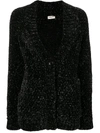 Saint Laurent Metallic Flecked Chenille Cardigan
