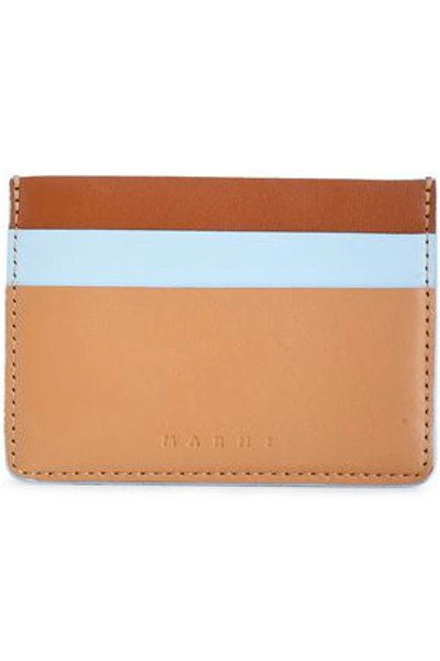 Marni Woman Color-block Leather Cardholder Sand