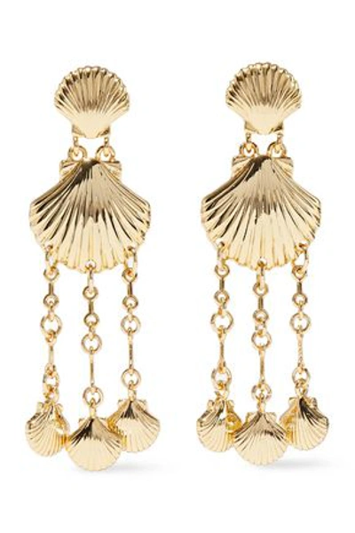 Noir Jewelry Woman Clam Bake 14-karat Gold-plated Earrings Gold