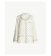 VALENTINO PIPED-TRIM LOGO-PRINT SILK SHIRT