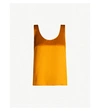 Vince Scoop-neck Silk Satin Tank Top In Sienna