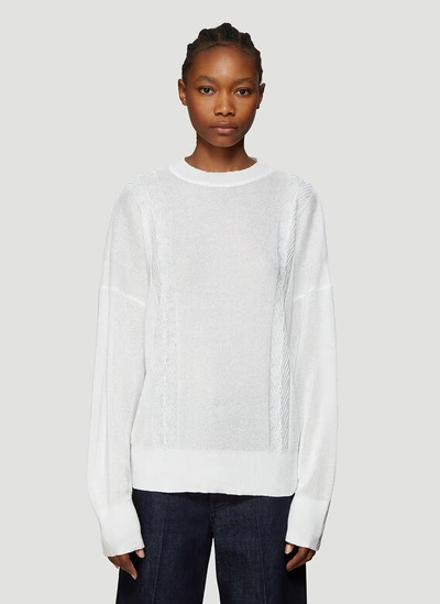 Our Legacy Cable Knit Sweater In White