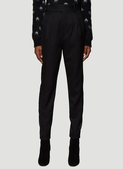 Saint Laurent Satin Trim Pants In Black