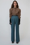 ACNE STUDIOS Double pleated trousers Mineral blue