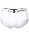 Dolce & Gabbana Elastic Waist Logo Briefs In White