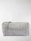 Miu Miu Matelassé Clutch Bag In Silver