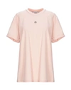 Stella Mccartney Mini Strass Star Pink Cotton T-shirt In Pale Pink