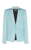 Amiri Metallic Deep V-neck Blazer Jacket In Blue