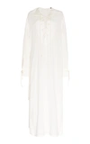 ANN DEMEULEMEESTER LACE-UP COTTON-BLEND SHIRT DRESS,766798