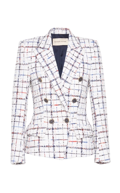 Alexandre Vauthier Double-breasted Blazer In Check Tweed In Multicolor