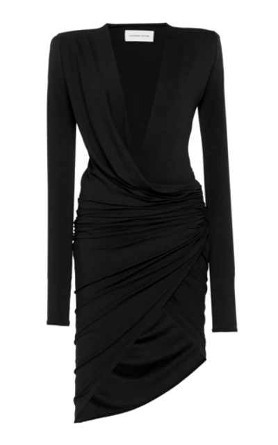 Alexandre Vauthier Ruched Stretch-jersey Mini Dress In Black