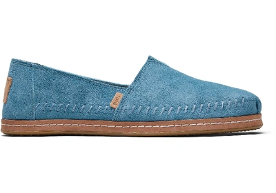 Toms Schuhe Blaue Suede Leder Wrap Espadrilles Für Damen - Grösse 38 In Sky Blue